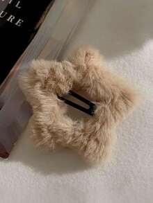 1pc/4pcs Cute Simple Plush Five-Pointed Star Hair Clips For Kids, Suitable For Daily Wear, Autumn/Winter