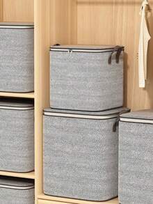 1 件可折叠衣物收纳袋大容量衣物家居用品整理袋多功能衣物被子防尘袋大学宿舍整理袋衣服收纳箱带加固手柄搬家返校居家必备卧室用品 - 彩色 - 查看 9