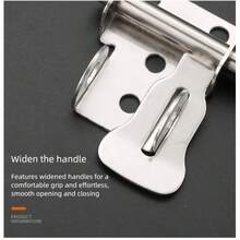 Schwere Edelstahl-Verriegelung für Innen- und Außentüren, Sicherheitsaufwertung mit Verschlussfunktion, Diebstahlprävention, Heimschutz, inklusive aller benötigten Montageschrauben