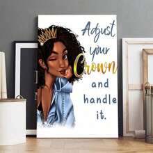 1pc Framed Canvas Wall Art, African American Woman Wall Art - Black Queen- Inspirational Quotes Wall Decor - Motivational Art Print Canvas Poster Painting Winter Home Wall Decor, Ideal Gift For Bedroom Living Room Hallway Dorm, Ready To Hang - trắng - Xem 7