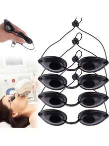 Tanning Eye Mask, Beauty Patient Goggles, Sun Uv Goggles, Tanning Goggles, Eye Mask, Laser Hair Removal Goggles, Suitable For IPL LED UV Lamp, No Light Shield, Transparent - Multicolor - View 5