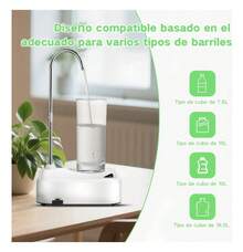Bomba dispensadora de agua eléctrica, recargable, portátil, dispensador de agua portátil recargable por USB-C para uso doméstico - Blanco - Ver 9