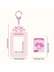 1件装【官方】三丽鸥酷洛米美乐蒂卡包套装，卡通可爱照片挂件钥匙扣，复古卡包，卡通身份证卡包，长款钱包，卡包，男女通用，迷你钱包，小钱包，可爱钱包，钱包钥匙扣，零钱包，挂绳钥匙扣