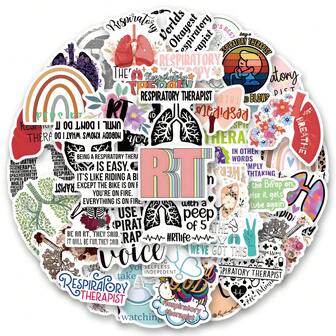 55PCS Respiratory Therapist Stickers Aesthetic Stickers High Quality Stickers Decals Scrapbook, Journaling, Laptop, Bumper, Skateboard, Water Bottles, Computer, Phone Stickers Can Bring A Lot Of Fun To Your Life, The Perfect Gift For Adults