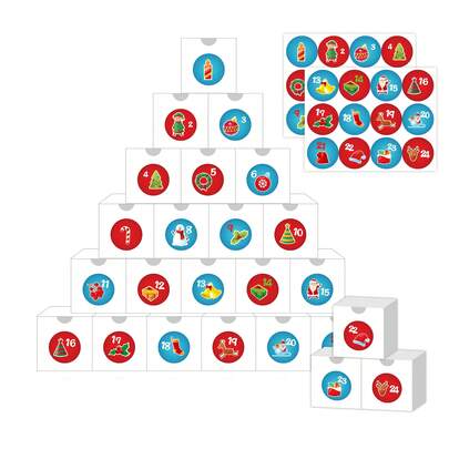 24 pièces Boîtes cadeaux pour le compte à rebours de Noël, Boîtes cadeaux pour le compte à rebours de la fête de Noël, Boîtes d'emballage cadeaux