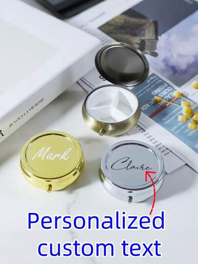 Hộp đựng thuốc kim loại mới 2025 được cá nhân hóa, sáng tạo, hộp đựng đồ trang sức xách tay đơn giản tinh tế, đế trống để làm hoa văn