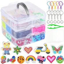 11pcs+11pcs/800pcs/2000pcs/2400pcs 热熔珠 DIY 工艺套件，5mm，包含 24 种颜色的塑料熔丝珠，像素 3D 拼图，适用于生日和节日活动盒和图案卡，节日礼物 - 熔珠套裝 - 查看 12