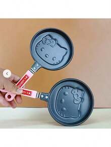 Sanrio 1pc New Cartoon Kitty Back To School Season Mini Frying Pan Healthy Non-Stick Pan Home Creative Breakfast Omelette Pan Animal Shape