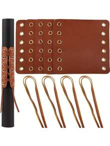 Retro Pu Leather Handlebar Grips (Pair) - Vintage Motorcycle-Style Pu Faux-Leather Bike Grips & Handle Covers; Non-Slip, Shock-Absorbing, Sweat-Resistant Ergonomic Design With Vibration Reduction; Easy Slip-On Replacement For Bicycles, Mountain Bikes, E-Bikes, Scooters & Motorcycles - Multicolor - View 5