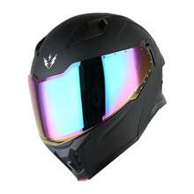 1Storm Motorcycle Modular Flip Up Dual Visor Helmet Street Bike Sun Shield Full Face KT928: Matt Black  + One Extra Clear Shield - L - View 3