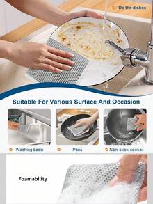 10pcs Home Appliances Accessories Gadgets Tools Christmas Stuff Cooking Christmas New Upgrade Steel Wire Dishcloth,Double-Layer Steel Wire Cleaning Cloth,Powerful Cleaning Non-Scratch Wire Dishcloth Rag For Cookware, Sinks, Dishes, Stove Tops