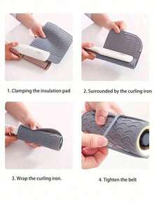 Portable Silicone Heat-Resistant Pad, Straightener, Curling Iron Insulation Pad, Anti Slip And Heat-Resistant Pad, Travel Styling Tool For Travel Dressing Table, Travel Case For Hairdressing Tools - Heat-Resistant Pad, Straightener Pad, And Curling Iron Sleeve - Hồng - Xem 2