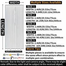 1卷50米长高品质白色婚礼派对天花板装饰纱帘，多种尺寸可选，触感柔软的涤纶材质网布，适用于仪式和招待会、浪漫酒店婚礼过道装饰、椅背、婚车、楼梯扶手、天花板和天花板装饰， - 白色 - 查看 4