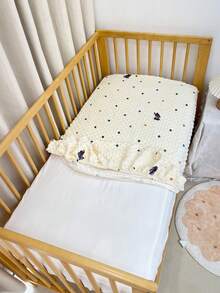 1pc Plush Dotted Baby Crib Sheet, Newborn Animal Print Fitted Crib Mattress Cover, Cute Bedding For Children Room, Machine Washable, 60x120cm - Multicolor - View 13