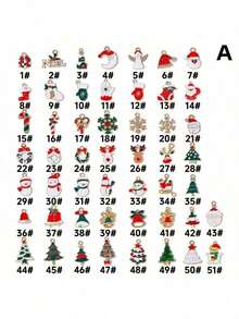 33pcs Mini Acrylic Christmas Decorations, Flat Hanging Ornaments, Miniature Christmas Trees, Figurines With Golden Embroidery Thread, Suitable For Christmas, Home, Party Decoration (Random Styles) - Multicolor - View 13