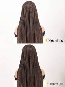 36" Full Lace Braided Wigs Synthetic Hair Box Braids Lace Front Wigs Knotless Braided Wigs For Women Braiding Wigs African