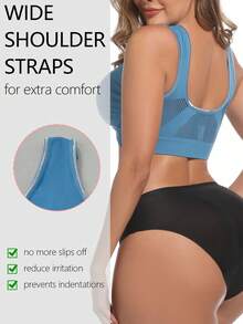 3pcs Women'S Removable Pad Sports Bra For Women, Zip-Up Design With Padded Support, Bras For Women Breathable And Skin-Friendly, Without Steel Ring, Shockproof And Anti-Sagging Yoga Underwear, Perfect For Sports, Fitness, And Yoga - Color A - 查看 5