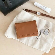 Portafoglio unisex in stile giapponese, a tre ante, in pelle PU, con scomparti per monete, carte e banconote, rimovibile, portamonete, portafoglio mini, portafoglio piccolo, adatto sia per uomo che per donna