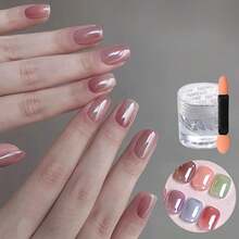 1pc 6 Colors Solid Magic Mirror Nail Powder, Solid Gold Powder, Aurora Powder Manicure Magic Mirror Powder, Solid Mirror Powder