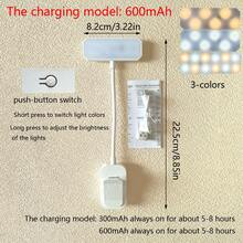 1pc 12 LED White Eye-Care Rechargeable Clip-On Book Light, Super Bright Dimmable 3 Color Temperatures Portable Clip Lamp, Suitable For Bedside Reading, Dorm Study, Gift For Book Lovers, Students, Friends - White Horizontal Style - View 10