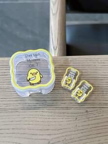 3pcs Set Wave Pattern Charger Cable Protector Case, UV Painted Yellow Duck Design, Suitable For 20W UK Apple Fast Charger, Prevent Cable Damage - Multicolor - View 5