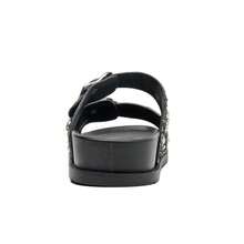 MEIJILE Women's Piana Flat Sandal With Rhinestones And Pearls Casual Flat Style Modern Elegant And Light Unparalleled Comfort230 - Preto - 查看 6