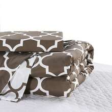 Elegant Comfort All Season Ultra Soft 3pcs Geometric Trellis Comforter Set, Down Alternative Breathable And Comfortable Quilt Luxury Hotel Quality 3 Piece Full/Queen, King/California King And Twin/Twin XL Size Bed Includes 1 Comforter And 2 Pillowcases Bedding Set, Christmas Decorations Gifts, Cozy Winter Styles, Holiday Décor - 灰色 - 查看 5