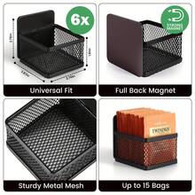 Magnetic Tea Bag Organizer - 6-Piece Metal Tea Organizer For Refrigerator, Kitchen Shelf And Counter, Stylish & Space Saving Tea Organizers And Storage - Black - View 3