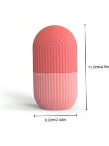 Roller Rodillo de Hielo para la Cara Agarre Antideslizante Rodillos de Hielo para la Cara Silicona Duradera Fácil Operación Molde de Hielo para Belleza Apriete (Azul) - Rojo - Ver 4