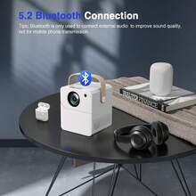 2025 New Product 4K Home Ultra HD 5G Projector Immersive Home Cinema Android Apple Supports Mobile Screen Projection Same Screen Direct Projection White Wall 1080P Projector Home KTV Can Play Games Online Courses Bedroom Dormitory, Rich Interface Input, Built In Android System Massive Application Download, Built In Sound System, Outdoor Projection, Christmas And Valentine's Day New Year Gifts