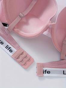 3pcs Bra Push-Up Ringan dengan Bantalan dan Cetakan Huruf, Bra Berkawat untuk Wanita - MultiWarna - View 5