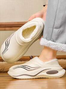 Botas de tobillo con puntera redonda nuevas de invierno para hombres, con forro de algodón acolchado y cálido. Pantuflas de algodón cálidas para interiores. Botas de nieve. Zapatos de invierno cálidos y cómodos para usar en interiores.