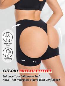 女士镂空丁字裤塑身裤提臀运动平角内裤聚拢内裤带开放式臀部增强器