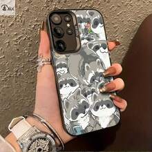 Cartoon Raccoon Set Suitable For 25ULTRA, S24PLUS, S23FE, S21PRO, S22, S20+, A03S, A05S, A14, A31, A53, A34, A10, A04E, M04, A33, A35, A55, A72, A71, A70, A22, A16, A06, A20S, A54 Special Phone Case, Anti-Stain, Fashion , Colorful Silver IMD - Trộn màu - Xem 3