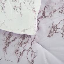 Elegant Comfort Luxurious 10pcs Marble Comforter Set Includes 6pc Sheet Set With Double Sided Storage Pockets Soft Breathable, Easy Care Quilt Comforter Sets, Full/Queen, King/California King And Twin/Twin XL Size Bed With Stylish Decor And Accessories Bed In A Bag For All Seasons, Christmas Decorations Gifts, Cozy Winter Styles, Holiday Décor - Tử đinh hương/Trắng - Xem 5