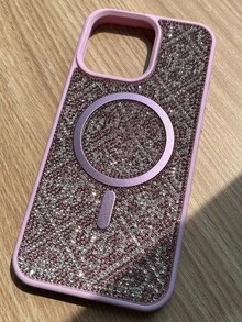 Magnetic Case Compatible With Wireless Charging With Glossy Design - Shockproof Protection For Phones - 紫丁香色 - 查看 3