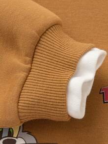 Balabala 汤姆和杰瑞小男孩叠层卫衣，2025秋冬系列，可爱又保暖的卫衣 - 咖啡 - 查看 5