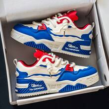 Neue Herren Lässig Nischen Low-Top Design Sneaker, vielseitige Dicksohlen Sportschuhe, modische Farbblockung Lässig Schuhe - Blau - Übersicht 10