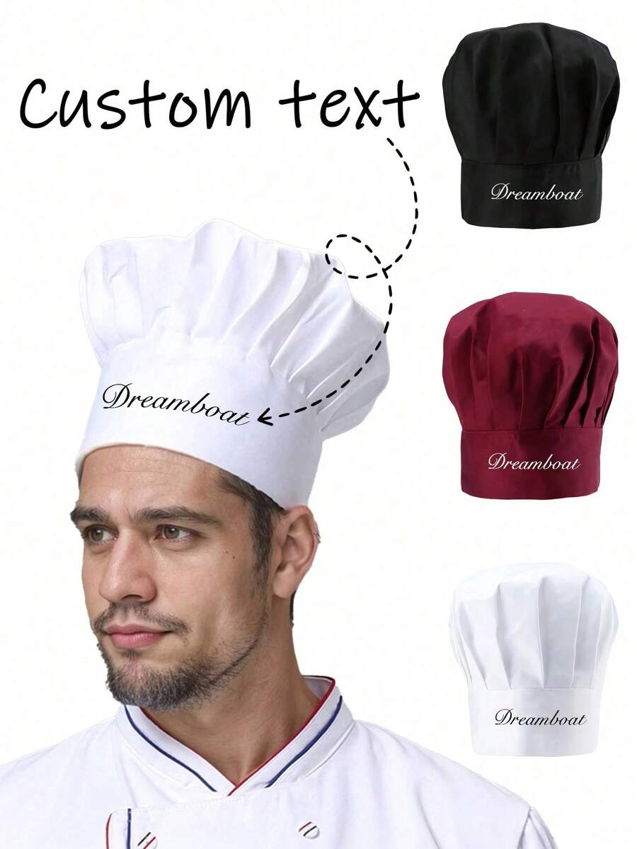 Customizable Chef Hat, Dust-Proof Hat, Adjustable Kitchen Cooking Cap, Suitable For Bakeries, Cafes, Dessert Shops, Restaurants, Kitchens And Other Workplaces, Washable And Reusable, Dust-Proof And Comfortable, Suitable For Catering, Baking, Workshops, Parties And Home Activities, Catering Service Cap With Elastic Strap, Oil-Proof Hair Net, Short Brim.