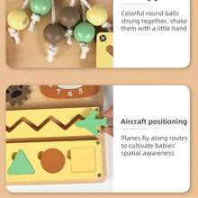 Tablero de actividades de madera multifuncional con circuitos, juguete educativo temprano de aprendizaje manual para niños - Multicolor - Ver 8