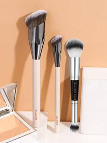 MAANGE 3件套专业化妆刷套装，包含粉底刷、遮瑕刷、高光刷、眼影刷、腮红刷、修容刷，刷毛柔软，便携易用，旅行化妆刷套装，送给女性和女孩的礼物，化妆刷套装，化妆刷套装，化妆刷套装，全套化妆刷套装，化妆刷套装，化妆刷套装，化妆礼品套装，赠品，专业化妆刷，全套化妆刷 - 彩色 - 查看 3