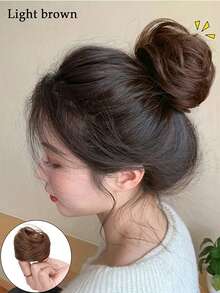合成发髻，配有弹性发圈，可夹式接发马尾辫，女士适用
