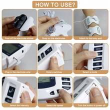 Elettrostimolatore TENS a singolo output, stimolatore elettrico per muscoli EMS, massaggiatore ad alta frequenza per rilassamento muscolare completo del corpo, con 16 pezzi di elettrodi - Multicolore - Visualizzare 10