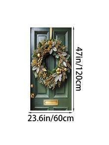1 Stück Festlicher Goldener Weihnachtskranz, ein luxuriöser Kranz-Dekor mit zarten goldenen Beeren- und Blattdetails, ein auffallender Türhänger, geeignet für Haustüren, Veranda-Dekorationen und Party-Hintergründe, perfekt für Weihnachtsfeiern, Feiertage und winterliche Festlichkeiten (90x180cm).