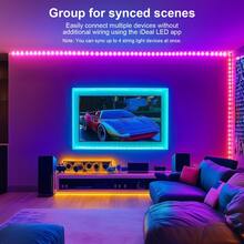 Smart Fairy String Lights, 16.4/33/66 Ft Color Changing Christmas Tree Decorative Lights, Music Synchronization, APP Control And Remote Control, Suitable For Indoor, Outdoor, Halloween, Christmas, Holiday Party Decorations, More Discounts For Multiple Pieces - 皮革燈串 - 查看 5