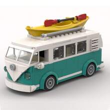 311pcs Small Brick Bus Model, Building Block Assembly For Vehicle Enthusiasts - Green and White - View 2