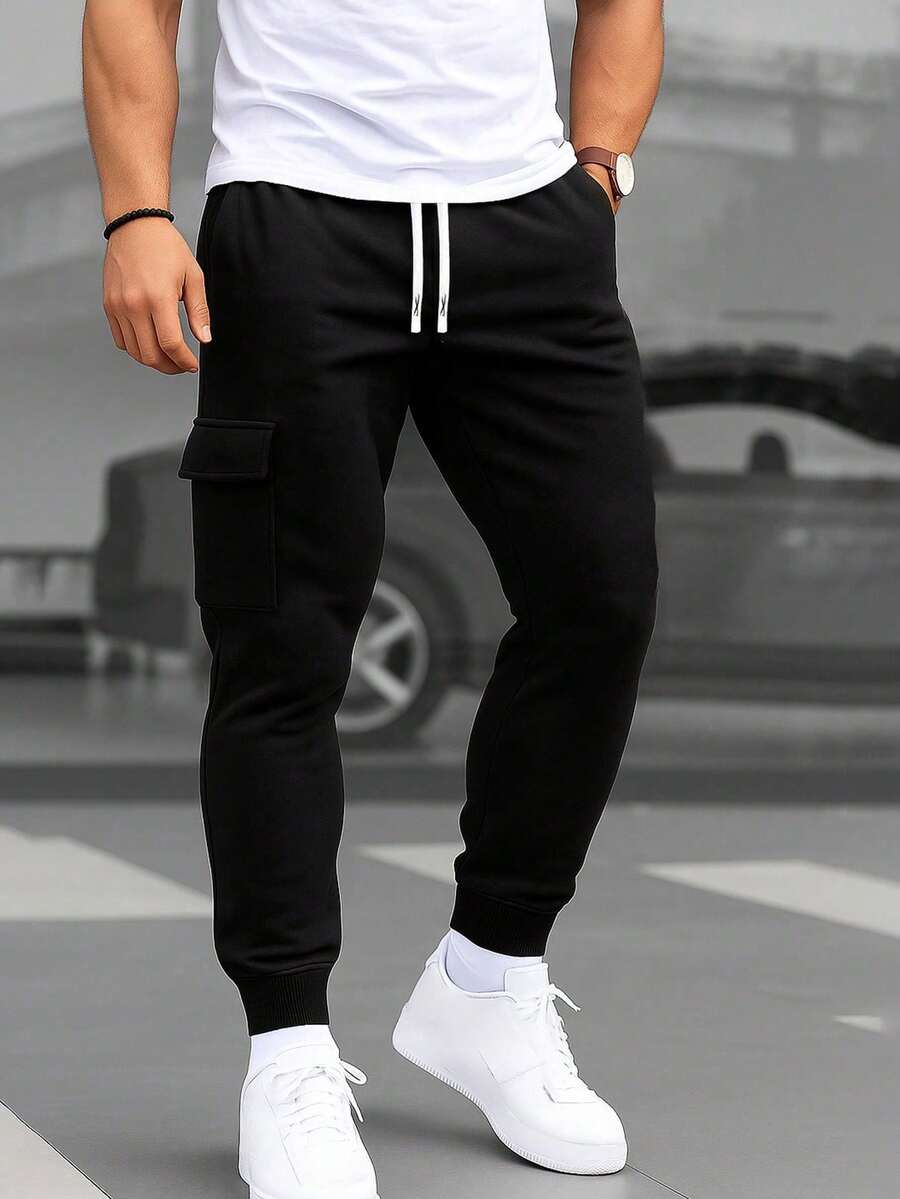 Herren Cargo Hosen im Lässig Stil, Slim Fit Outdoor Wandern Sport Jogginghose