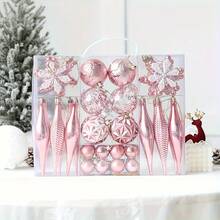 Set de 40 de globuri de Crăciun pictate și galvanizate, perfecte pentru agățarea decorațiunilor de casă pentru a crea o atmosferă festivă. Decorațiuni cu globuri de Crăciun, ornamente pentru bradul de Crăciun, decorațiuni de Crăciun alb-negru, ornamente de Crăciun turcoaz