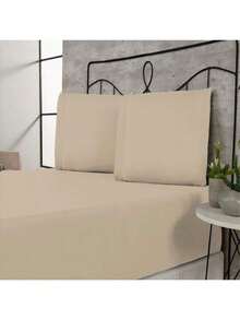 400 Thread Count Bedding Set With Elastic Hotel Standard Ponto Palito All Sizes Bedroom Soft Touch - 卡其色 - 查看 2