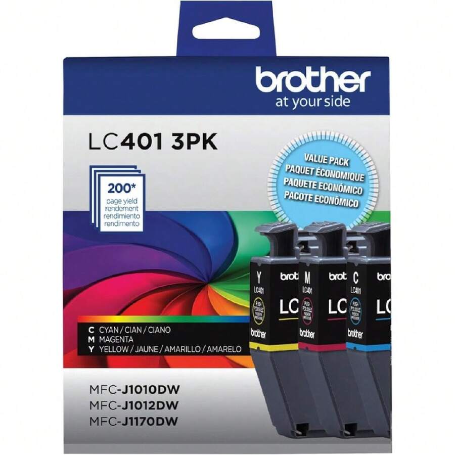 Genuine LC401 Standard Yield 3-Pack Ink Cartridges â€" Includes 1 Cartridge Each Of Cyan, Magenta And Yellow , 3 Count (Pack Of 1),23715267 - 黃色 - 查看 1
